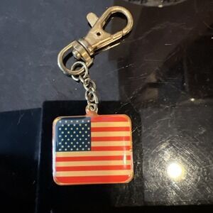 Vintage American flag stars and stripes acrylic keychain 1  1/4 inch‎